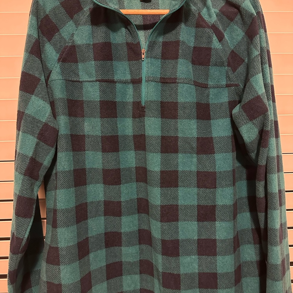 Natural Reflections Teal and Navy Checkered Top